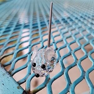 Swarovski Crystal Collectible Small Mouse With Spring Tail
